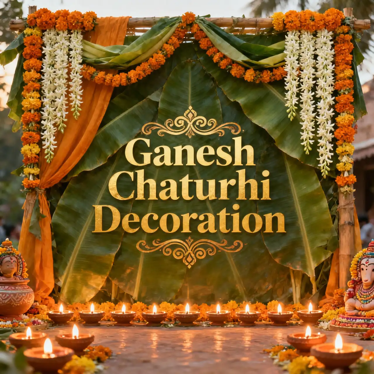 Ganesh Utsav eco-friendly flower mandap decor
