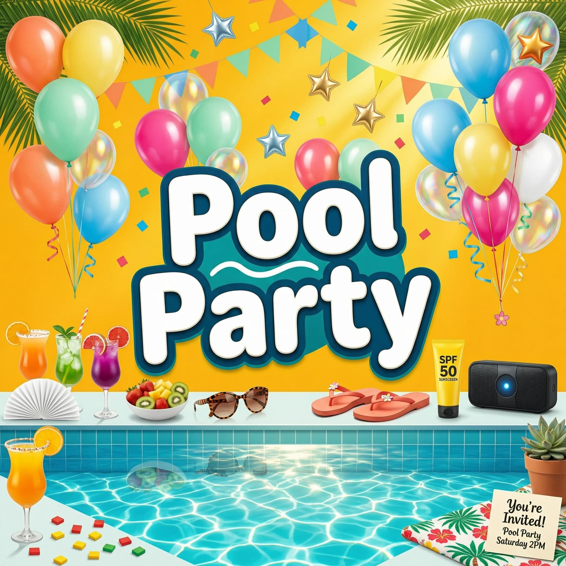 Pool party event decorations