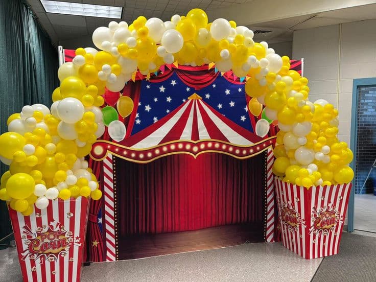 Grand Carnival Popcorn Photo Booth Backdrop Package