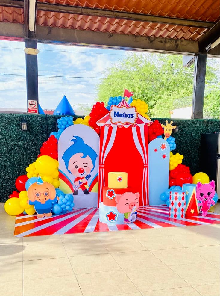 Vibrant Plim Plim Circus Birthday Decoration Package