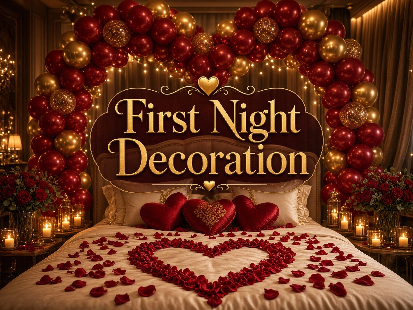 First night room flower decoration
