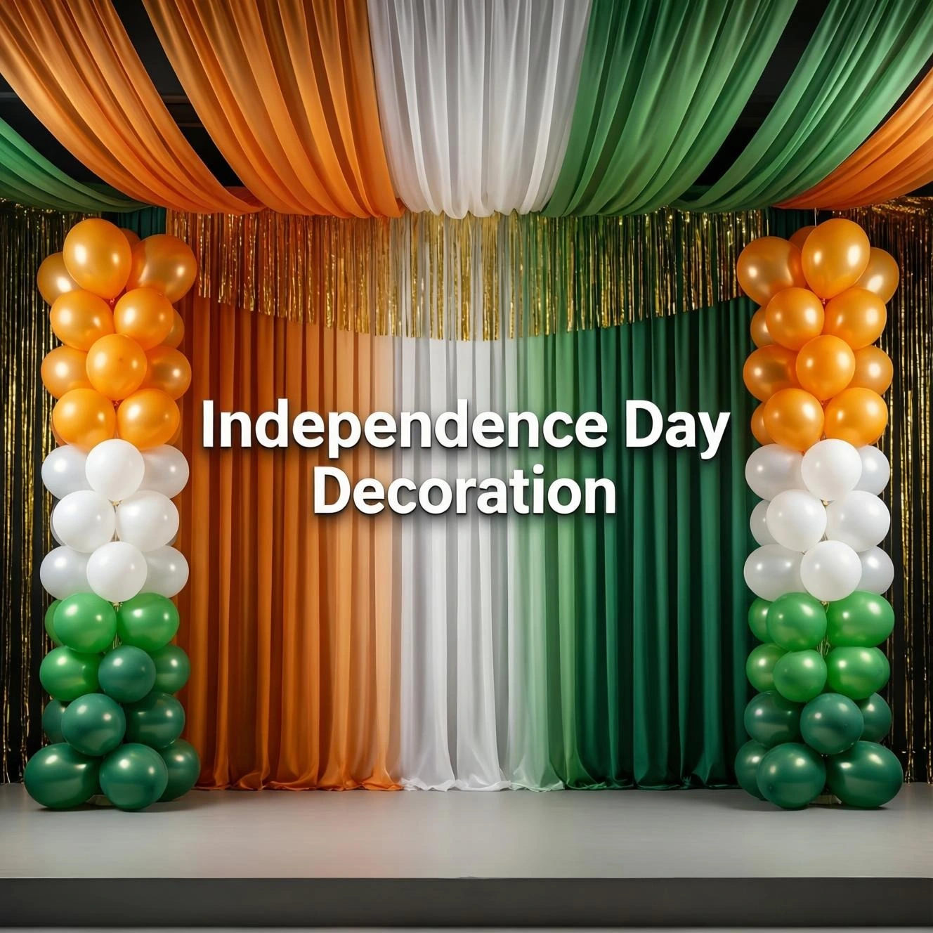 Independence Day tricolor decoration setup