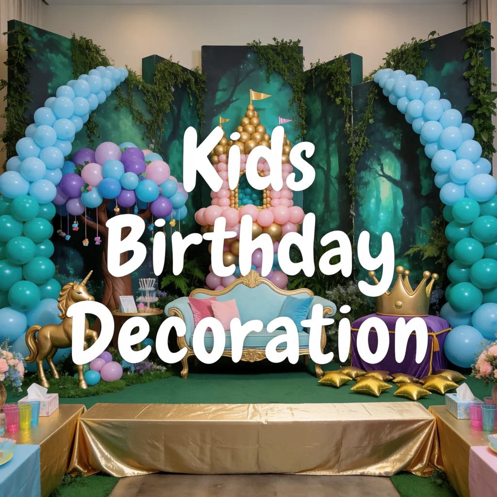 Kids birthday balloon theme decorations