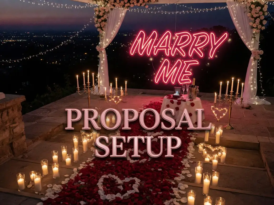 Marry me proposal neon light decoration