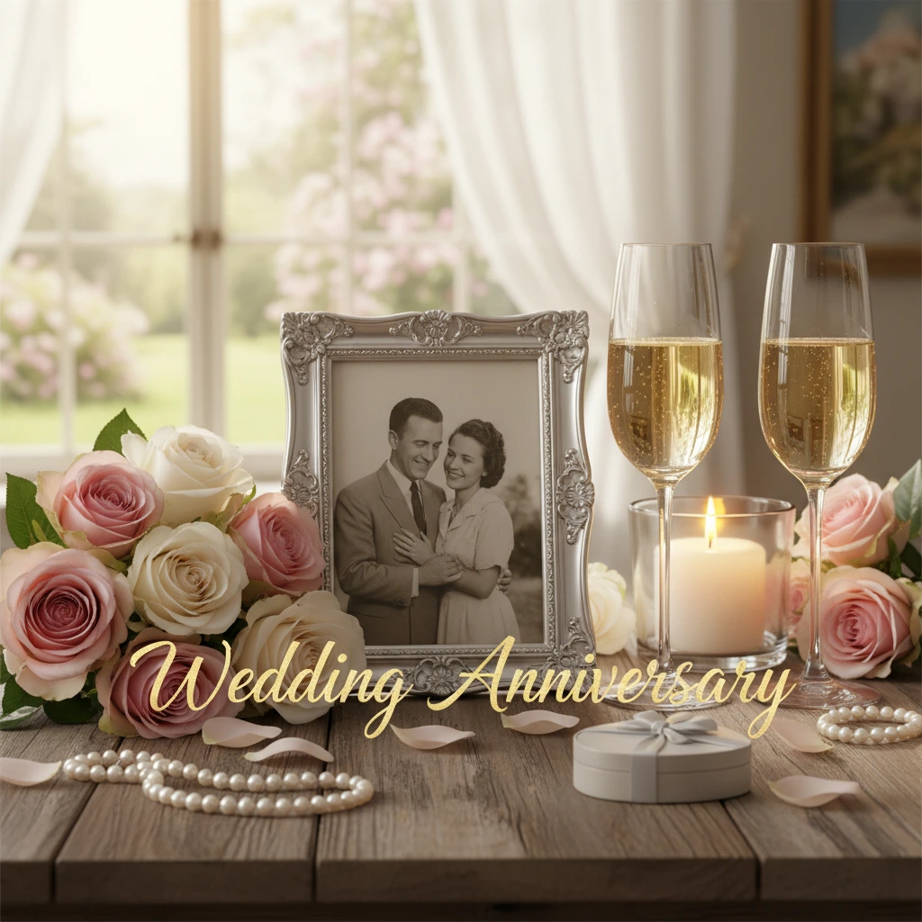 Romantic wedding anniversary decor